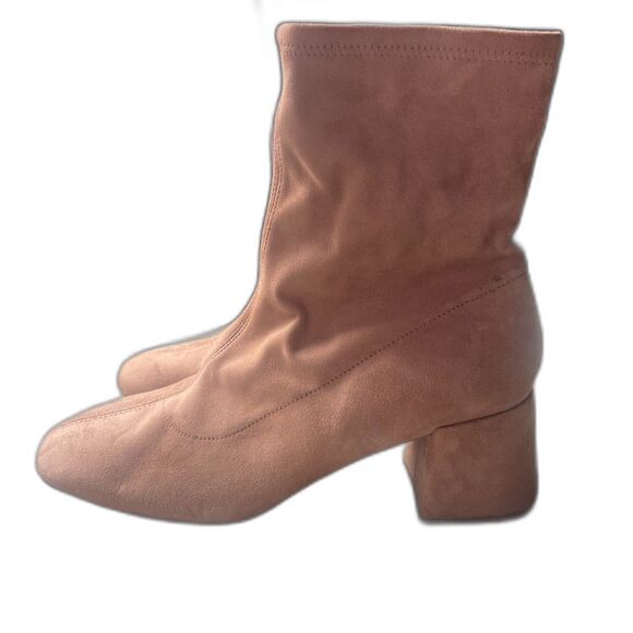 NWT A New Day Women’s Tan Suede Ankle Boots – Size 11 – Block Heel, Side Zip - Picture 2 of 6